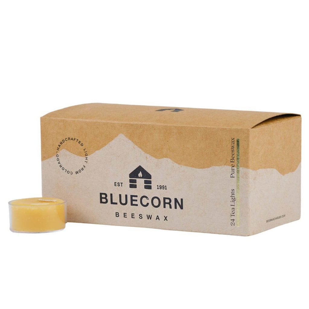 Bluecorn Candles Pure Beeswax Tea Light Candles — main product shot