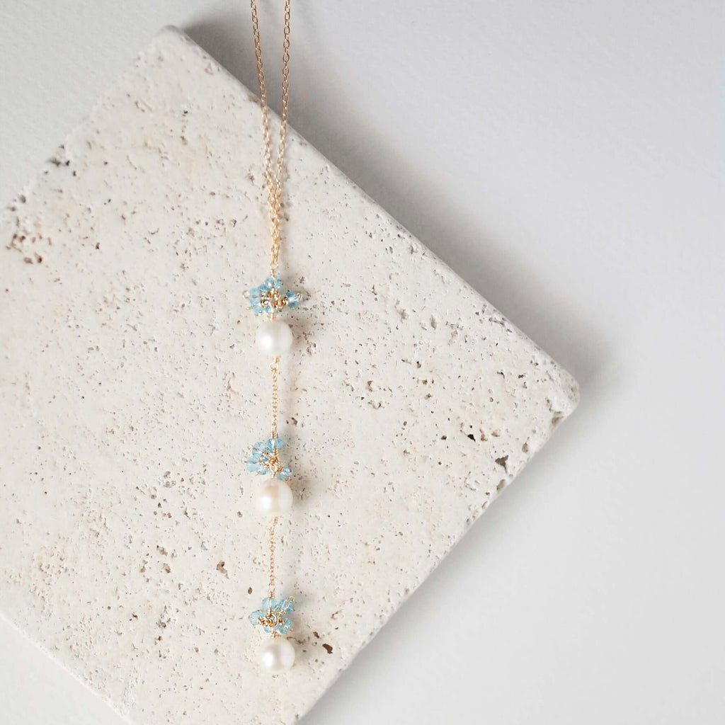 PARKEN JEWELRY Pearl and Gemstone Necklace Collection — back view