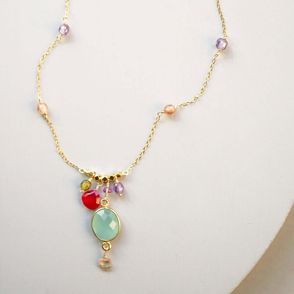PARKEN JEWELRY Bezel Necklaces — fabric or material detail