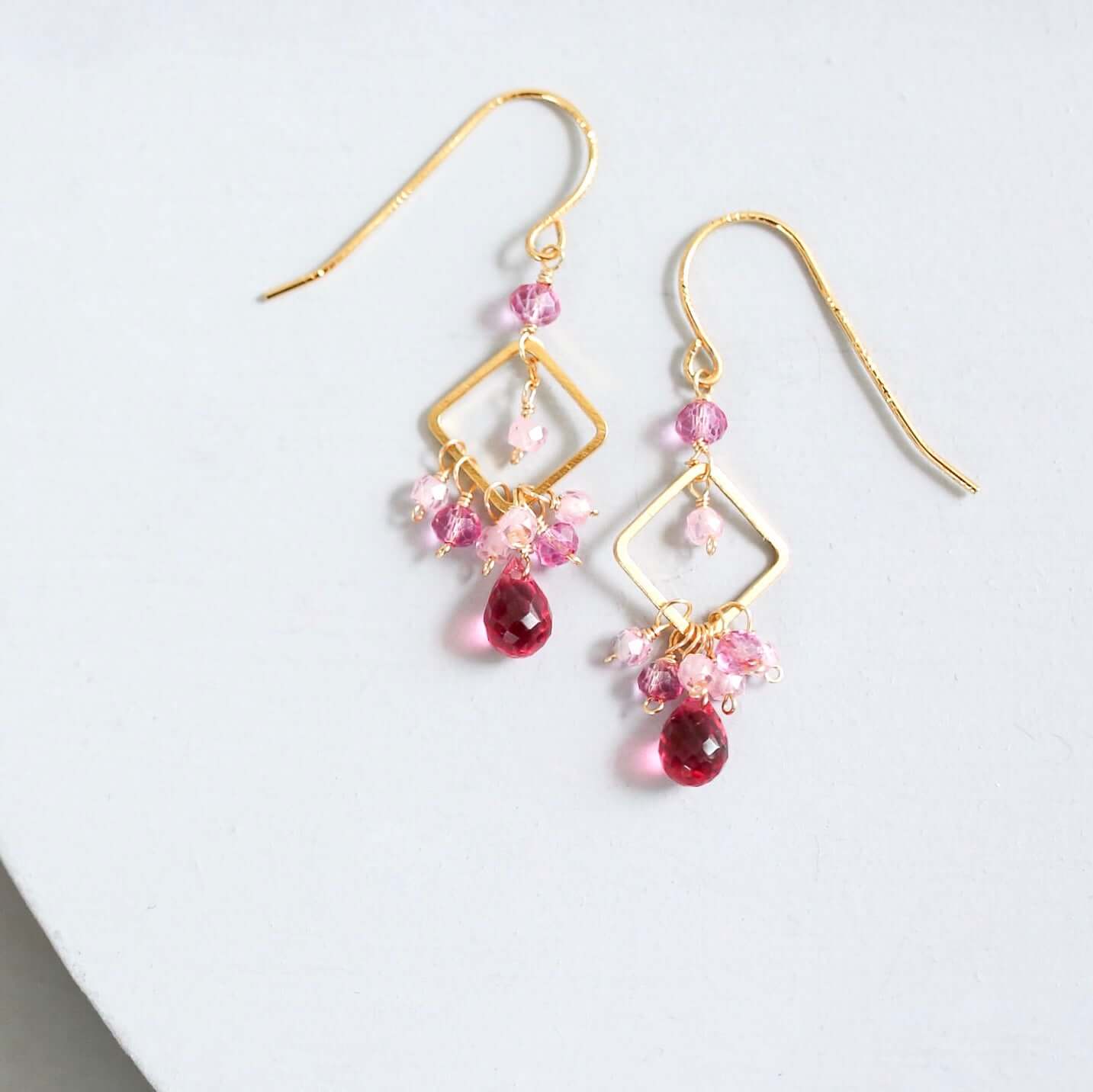 PARKEN JEWELRY Dark Pink Tourmaline Pixy Earrings — main product shot