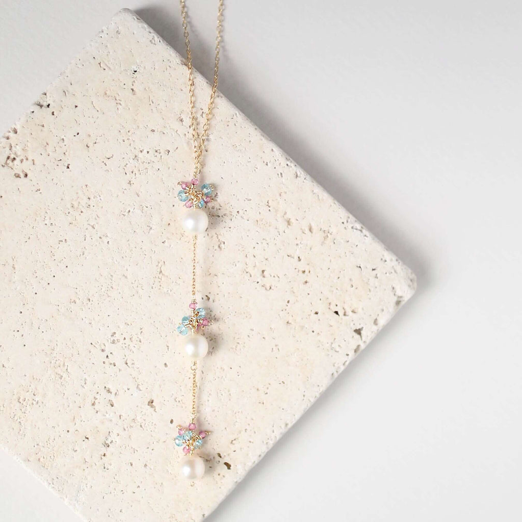 PARKEN JEWELRY Pearl and Gemstone Necklace Collection — color detail