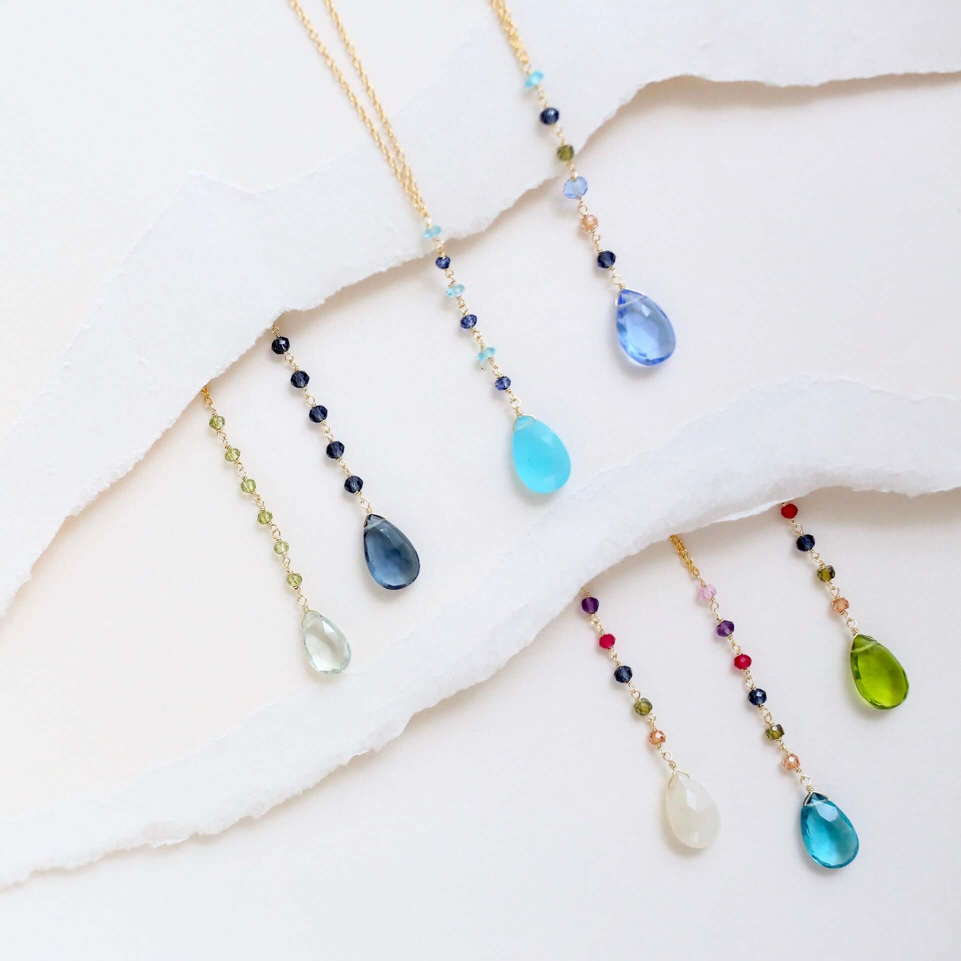 White Chalcedony Rainbow Yoga Pendant