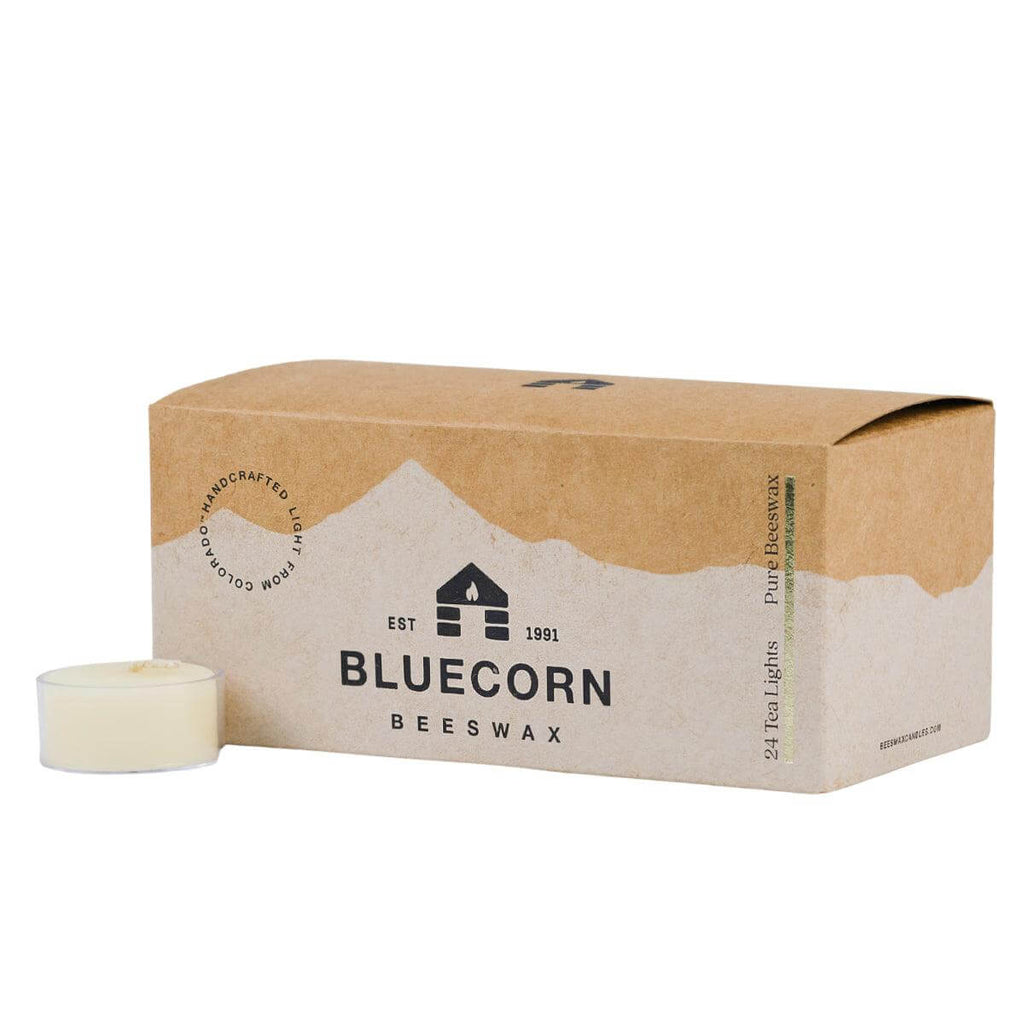 Bluecorn Candles Pure Beeswax Tea Light Candles — lifestyle context