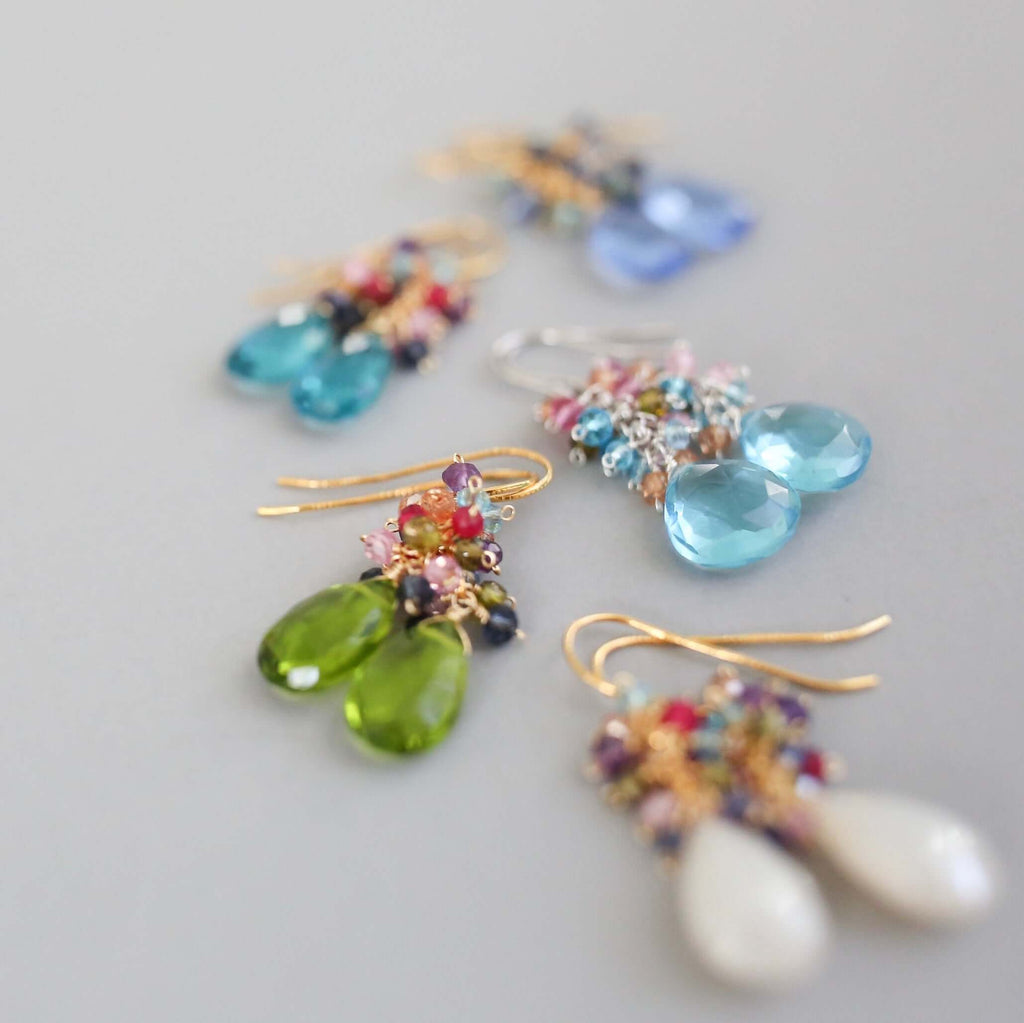 PARKEN JEWELRY Aquamarine Quartz Silver Bala Earrings — lifestyle context