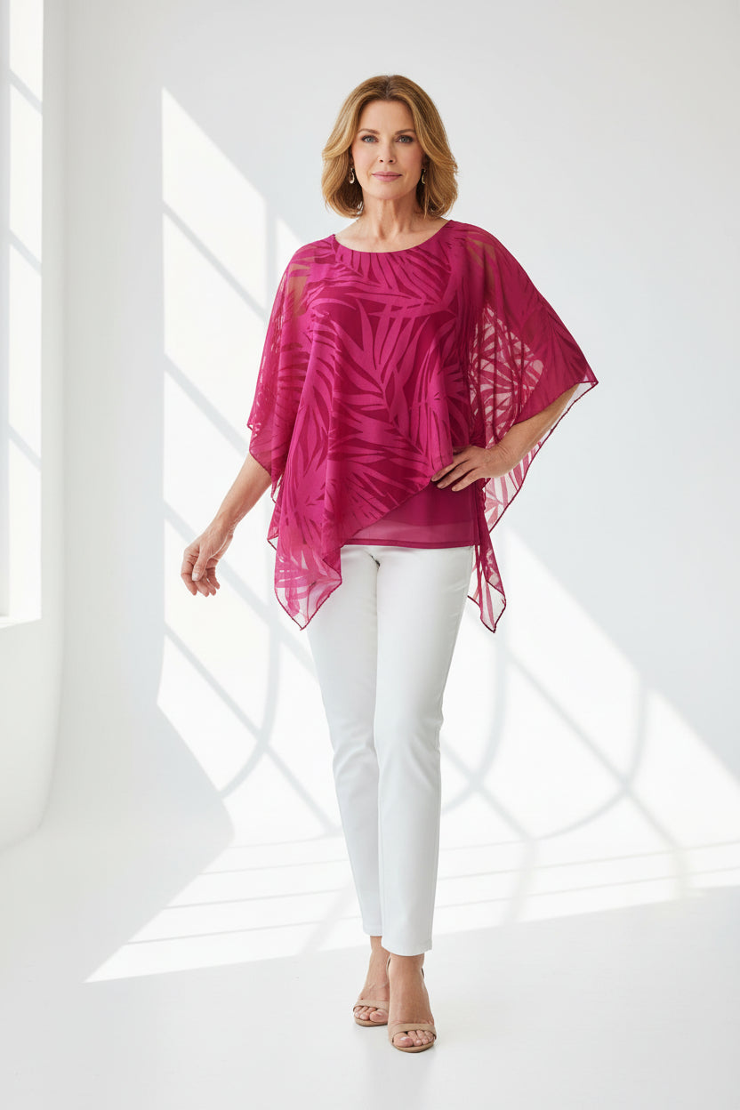 Short Sleeve Layered  Flowy Tunic