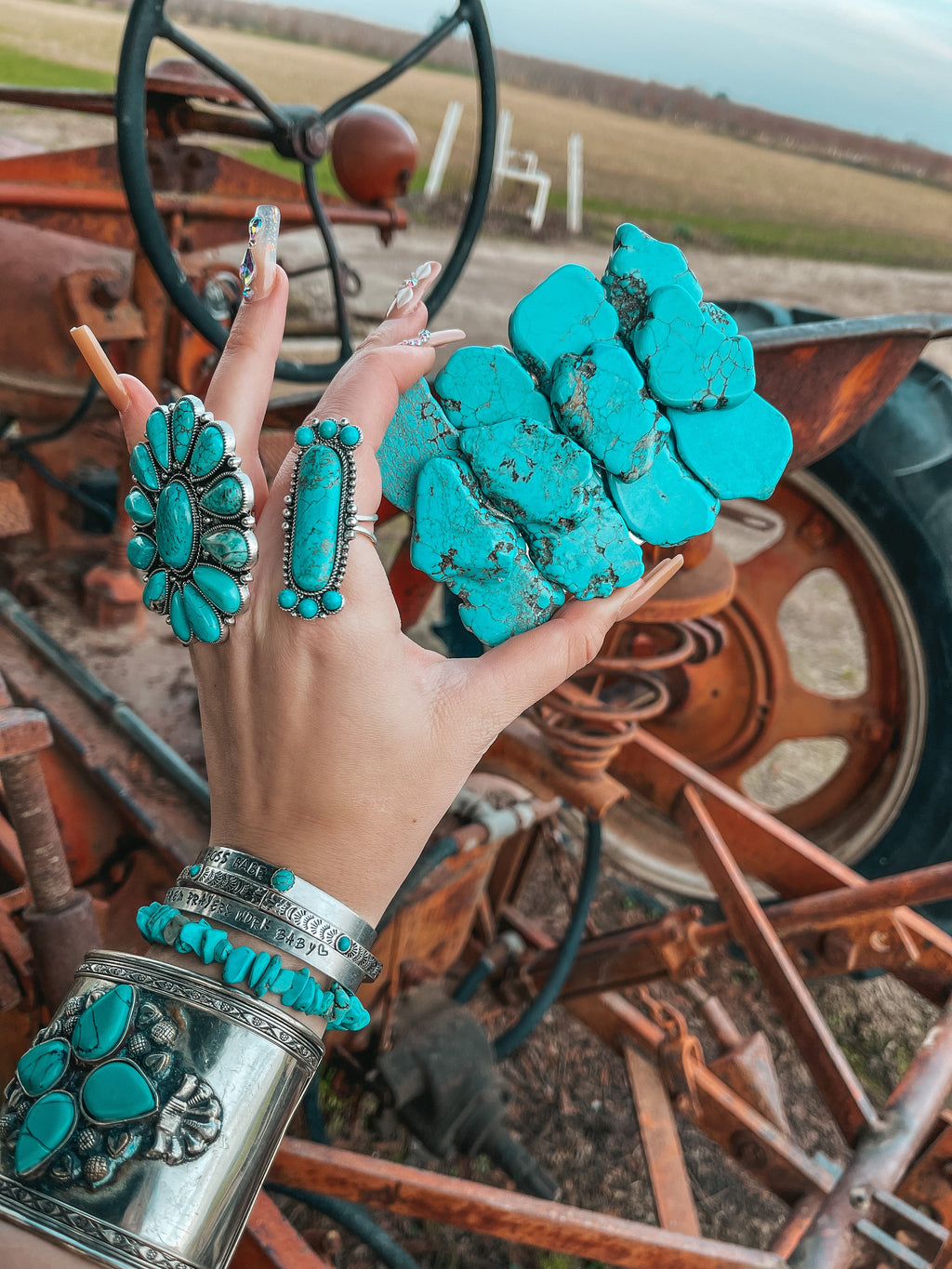 Haute Southern Hyde Turquoise Natural Stone Belt Buckle — main product shot