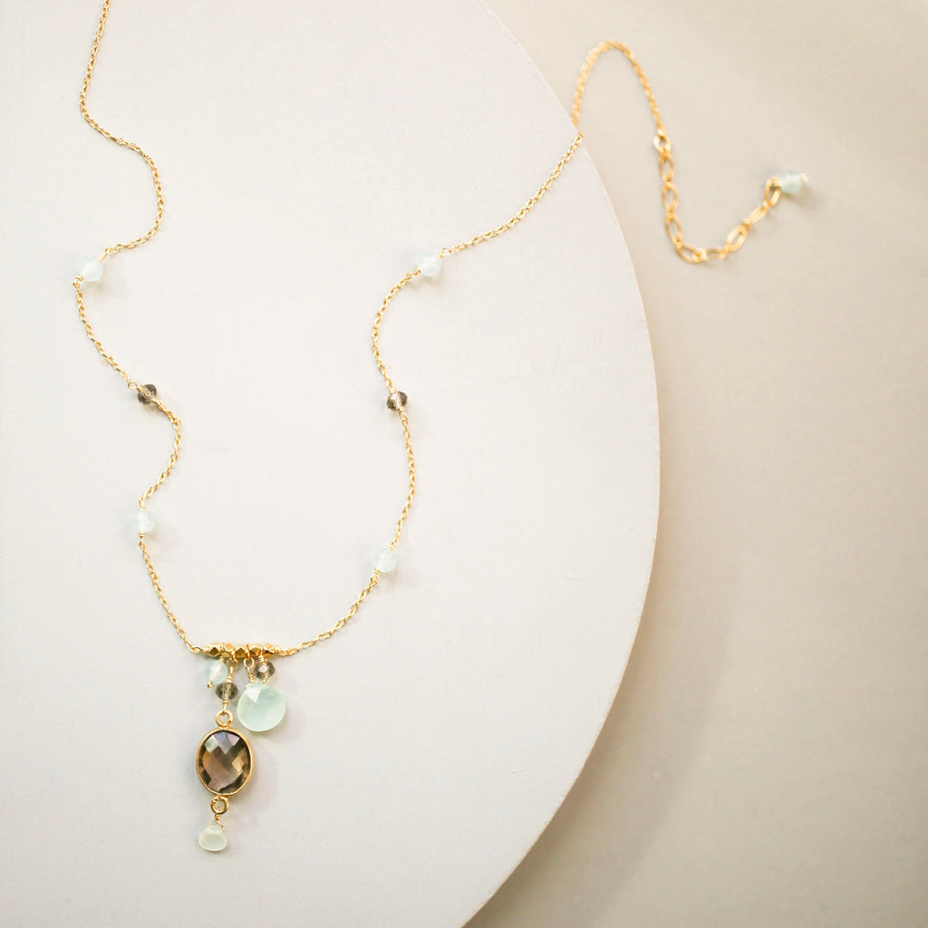 Smoky Quartz Bezel Necklace