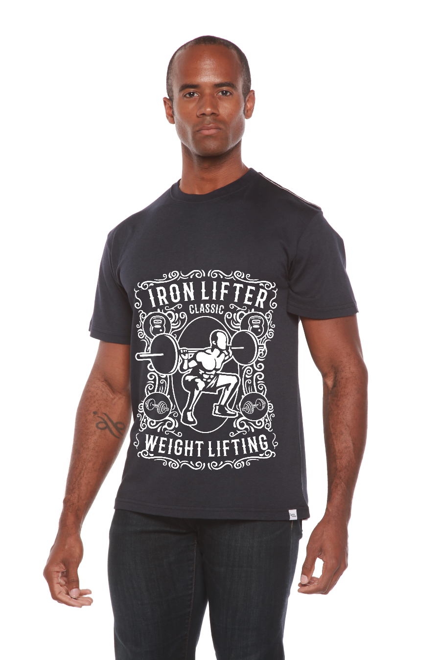 Spun Bamboo Iron Lifter Men's Bamboo Viscose/Organic Cotton Short Sleeve Graphic T-Shirt — lifestyle context