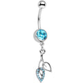 BodyCandy Aqua Gem Leaves of Fall Dangle Belly Ring — main product shot