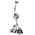 BodyCandy Clear Gem I Heart My Pooch Dangle Belly Ring — main product shot
