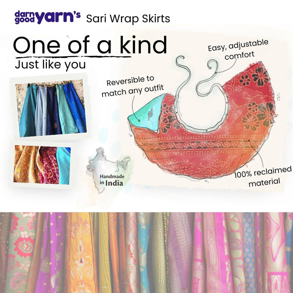 Darn Good Yarn Kids Skirt – Recycled Sari Magic — detail shot 9