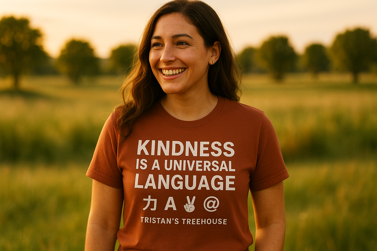 Tristan’s Treehouse Kindness is a Universal Language – T Shirt — main product shot
