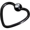 BodyCandy 18G 3/8 Clear Black Anodized Titanium Heart Closure Captive Ring — main product shot