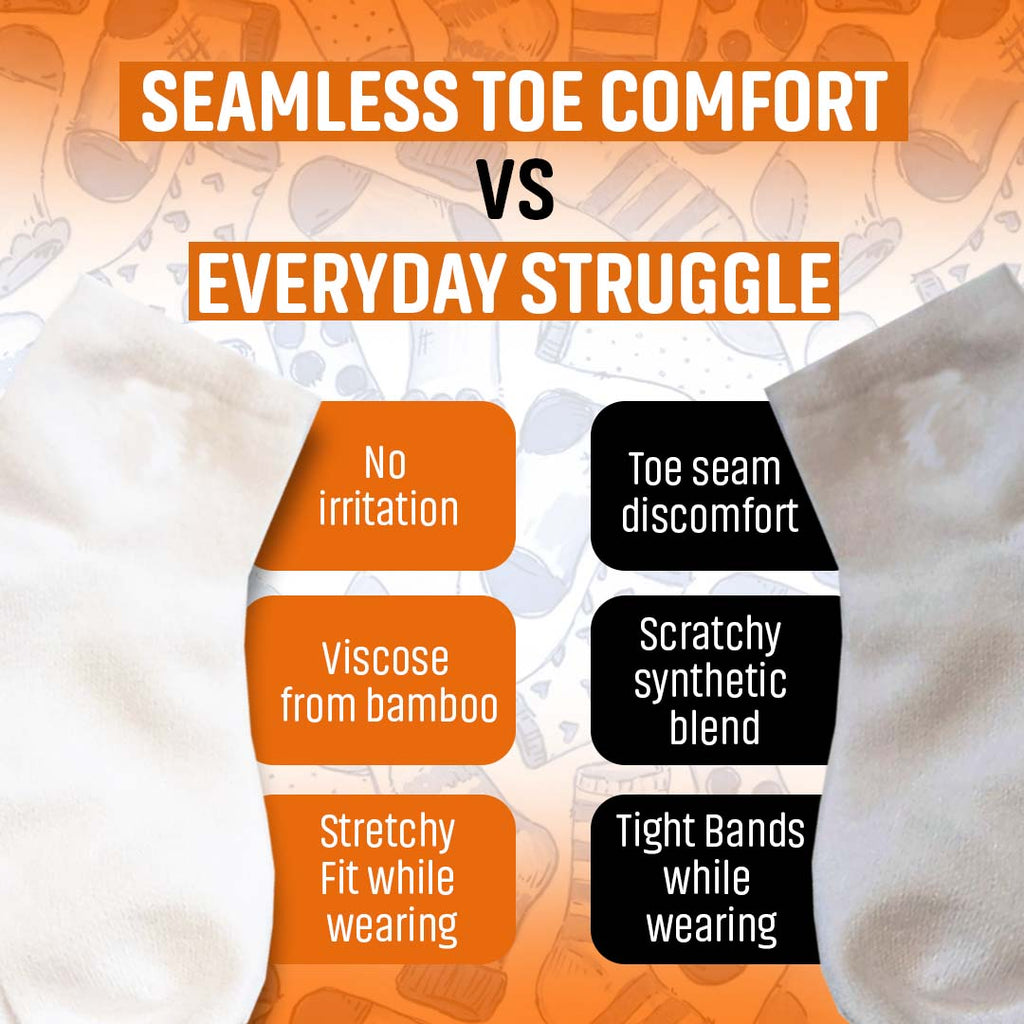 ParkerandTalia SmoothToe™ Ankle Socks – 5 Pack (Multi Color) — feature highlight