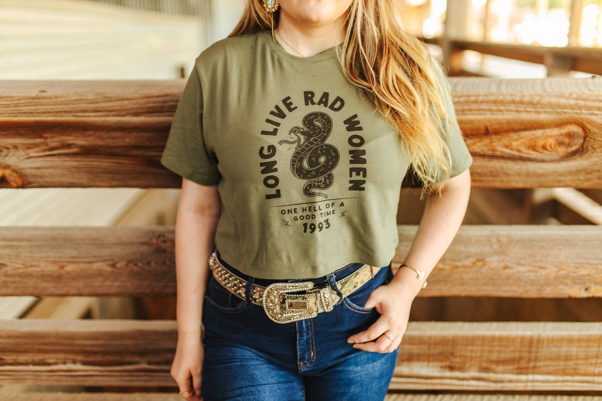 Wild Junkie Long Live Rad Women Boxy Crop Graphic Tee — main product shot