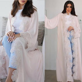 loral Appliqué Open Abaya (MOA286)