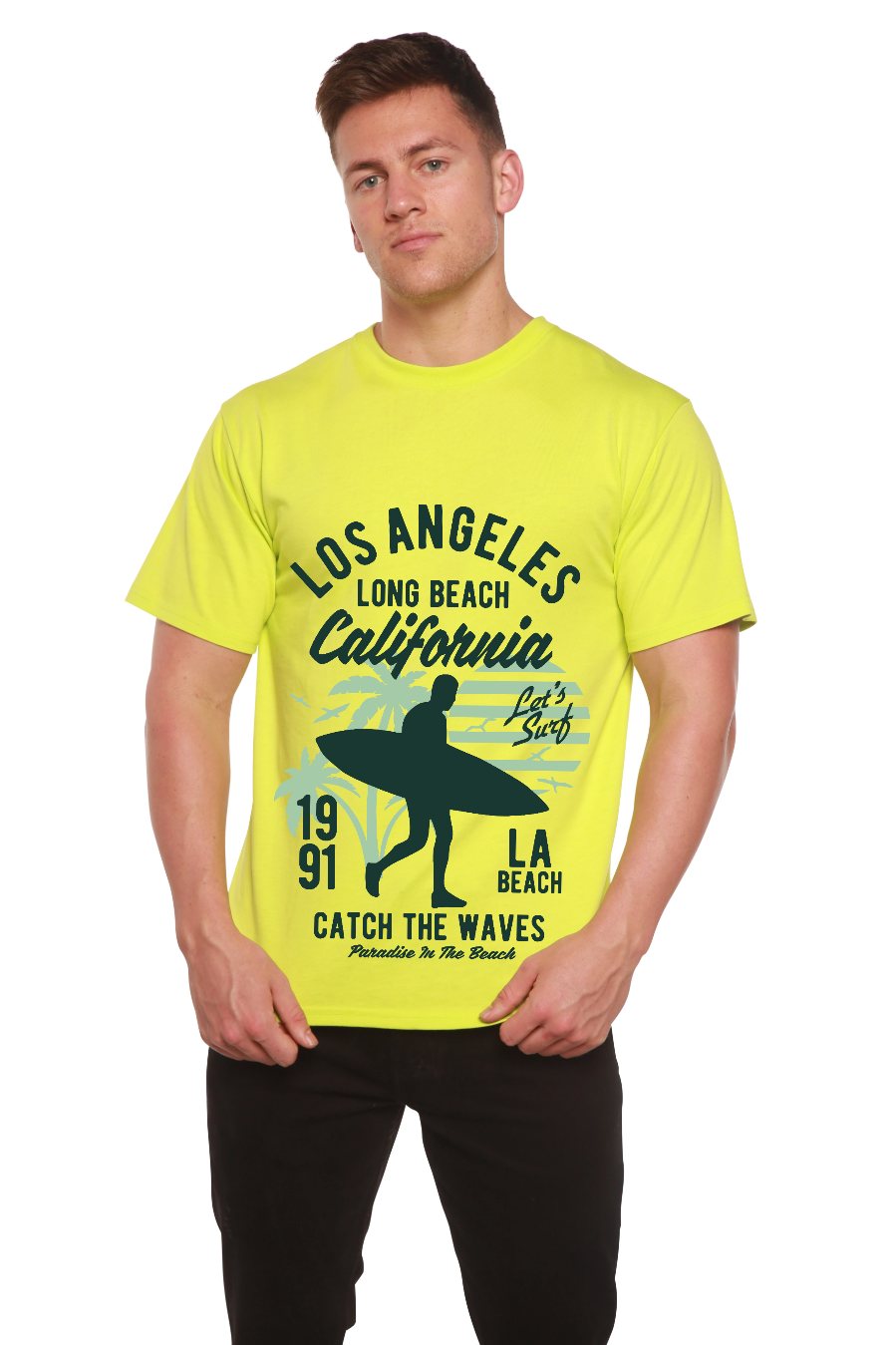Spun Bamboo Los Angeles Men's Bamboo Viscose/Organic Cotton Short Sleeve Graphic T-Shirt — main product shot