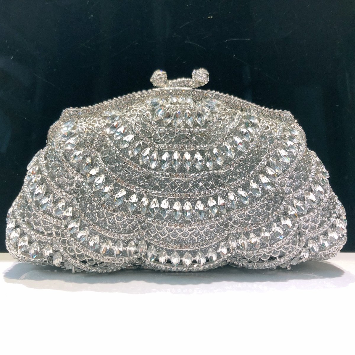 Mariam's Collection Luminous Artistry Clutch Hand-Set Crystal Embellished Metal Frame Evening Bag… — main product shot