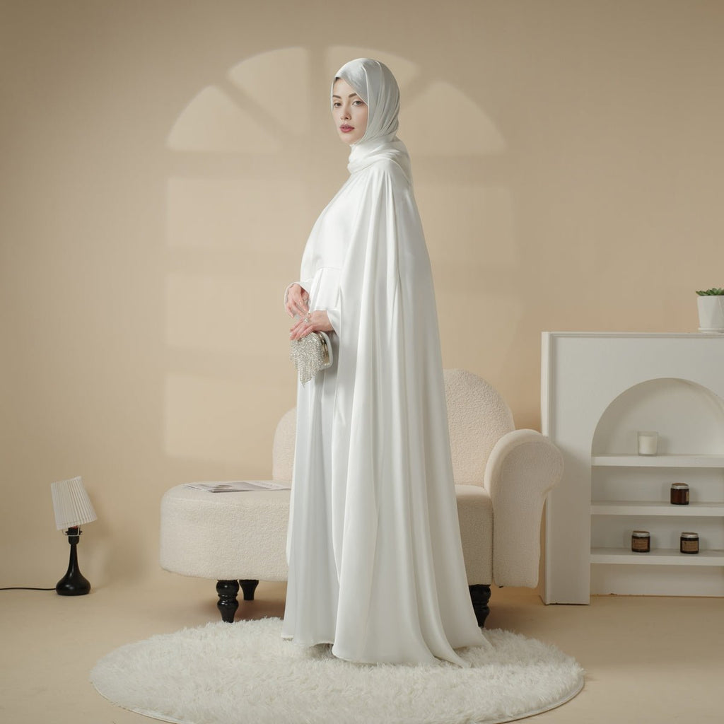 Mariam's Collection Luxury Wedding Abaya 3-Piece Bridal Abaya Set (MOA044) — fabric or material detail