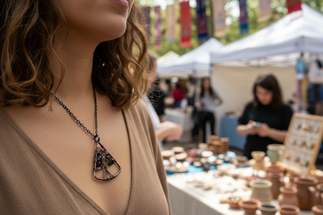 Just Neat Stuff Triangle Gemstone Tree of Life — main product shot