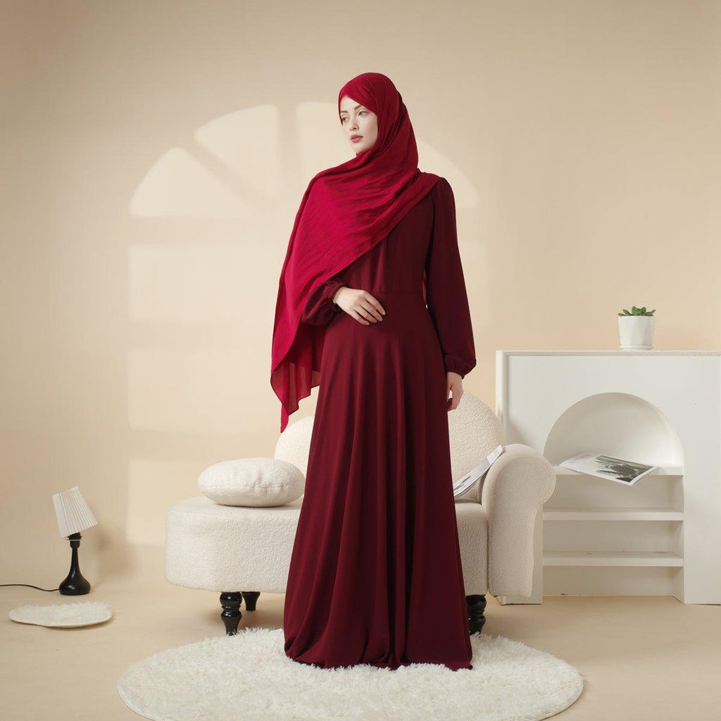 Big Hem Abaya With Double Layered Chiffon Design (MA022)