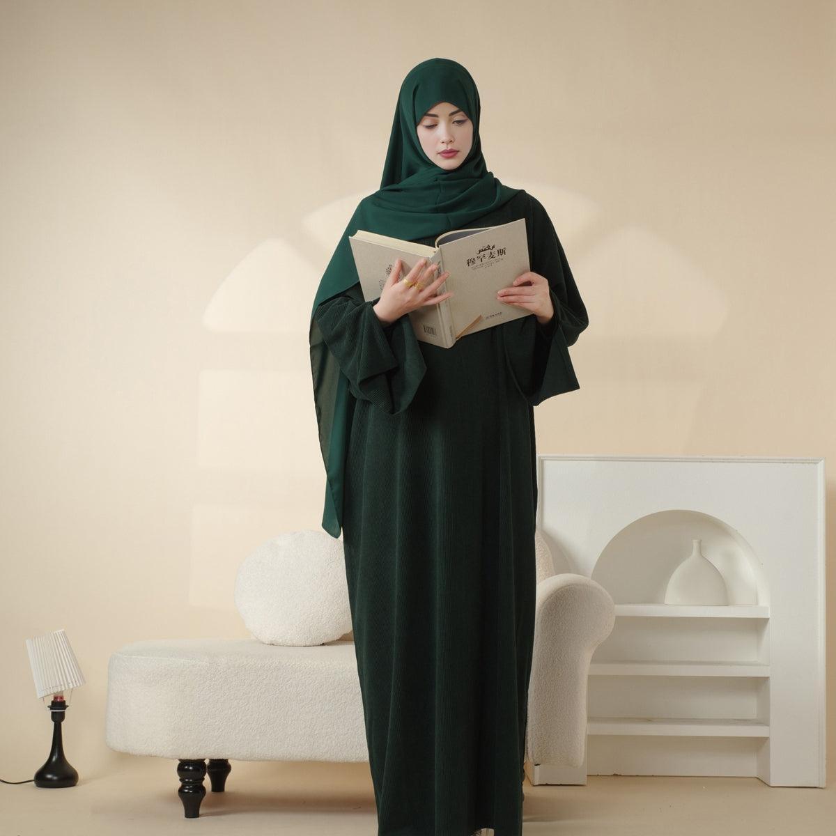 Wide Sleeve Corduroy Abaya (MA045)