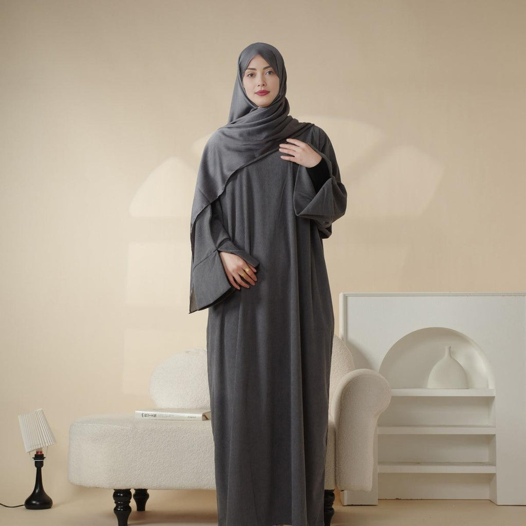 Wide Sleeve Corduroy Abaya (MA045)