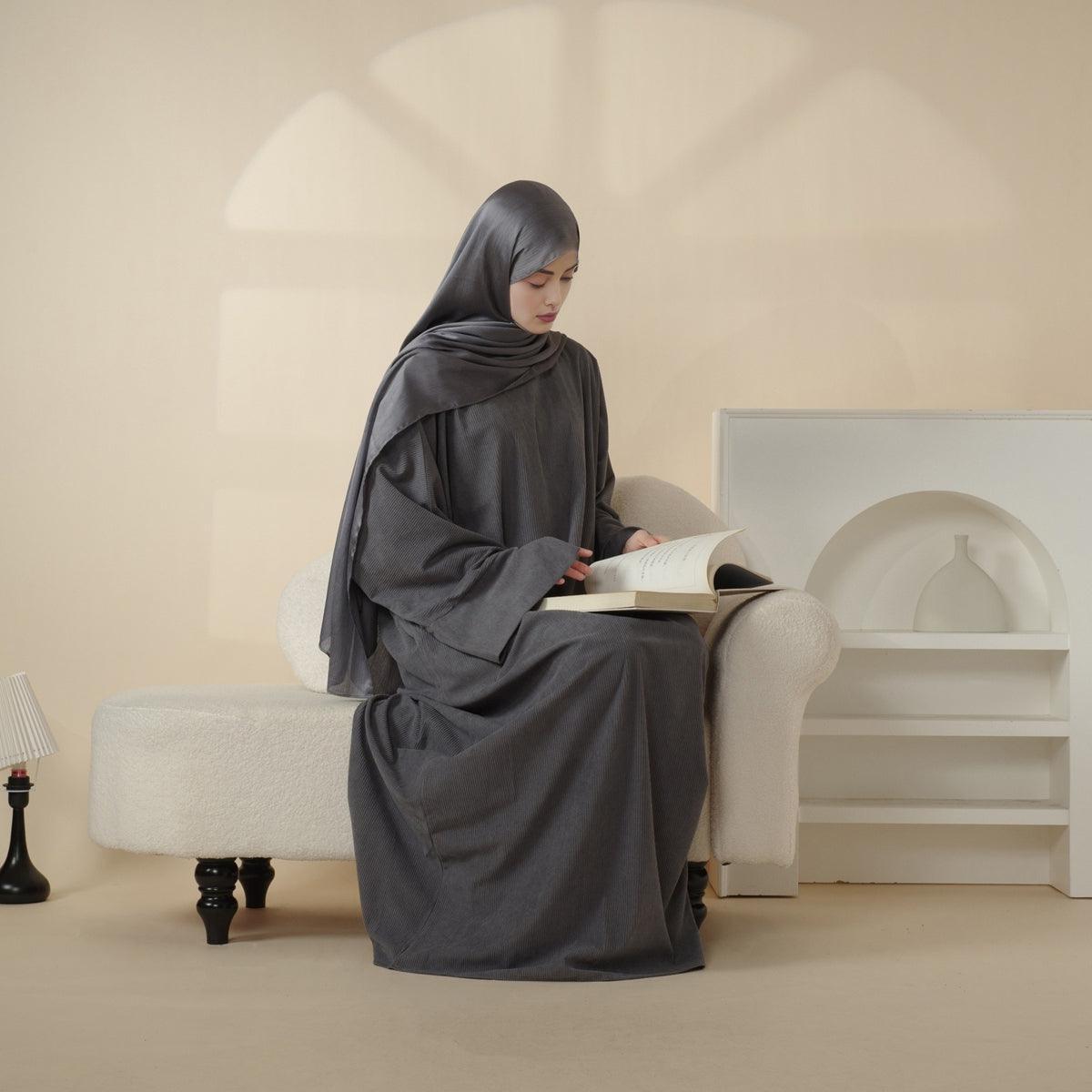 Wide Sleeve Corduroy Abaya (MA045)