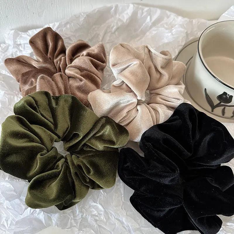 Mariam's Collection MAC009 hijab scrunchies, velvet flower hair accessories — main product shot