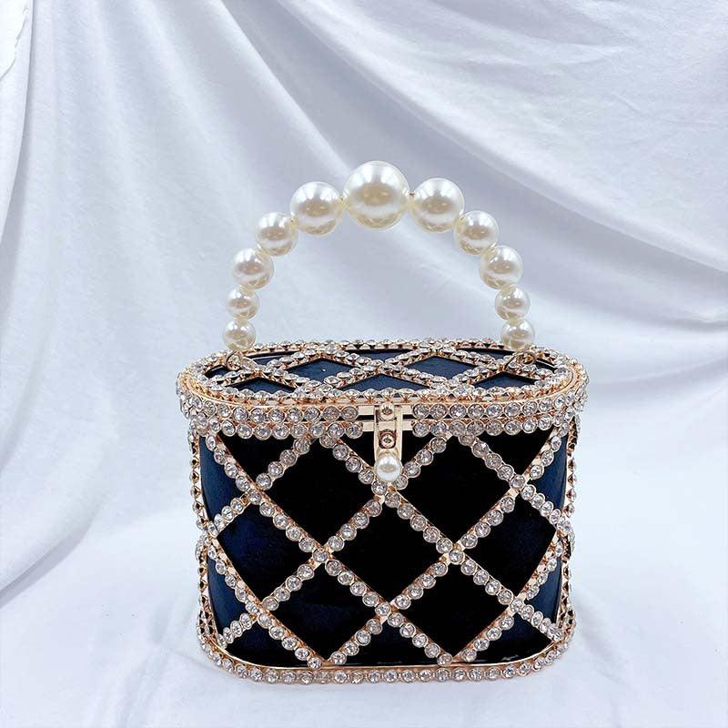 Mariam's Collection Mariam's Collection MAC022 Stylish Pearl Diagonal Span Basket Bag — detail shot 6