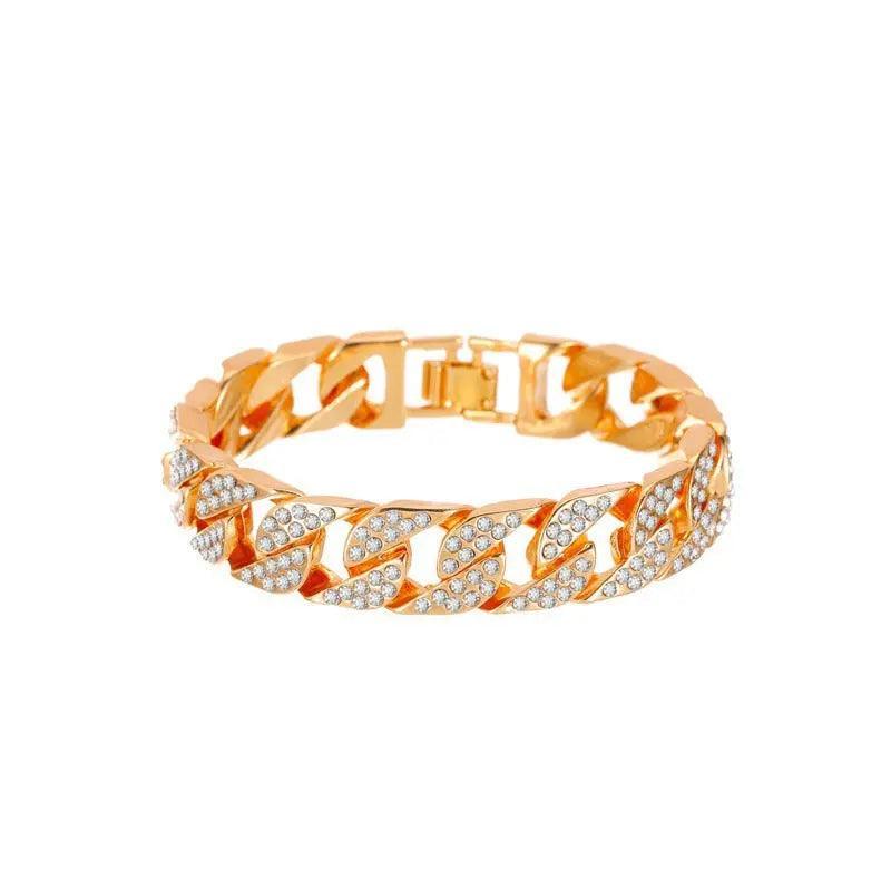 Mariam's Collection Mariam's Collection MAC036 wide flash diamond bracelet — lifestyle worn / used context