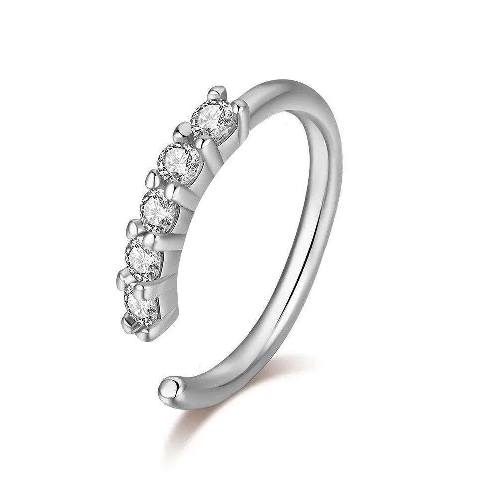 Mariam's Collection Mariam's Collection MAC066 Minimalist Openable Helix Hoop Nose Ring — detail shot 7