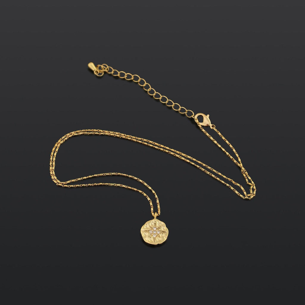 Mariam's Collection Mariam's Collection MAC084 North Star Coin Button Pendant Necklace — main product shot