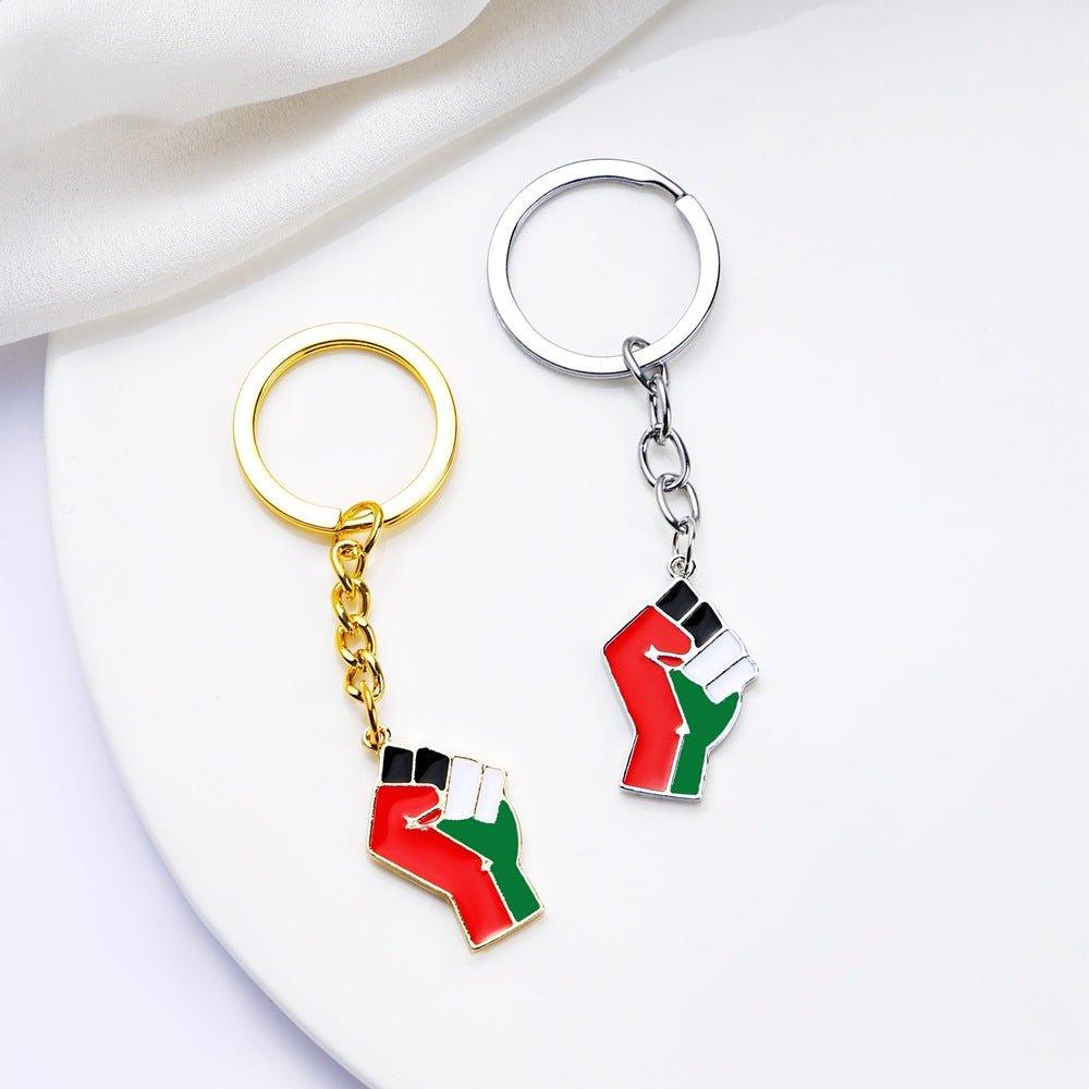 Mariam's Collection Mariam's Collection MAC106 Free Pakistan Keffiyeh Key Metal Pendant — construction detail