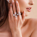 Mariam's Collection Mariam's Collection MAC157 Premium Zircon Stacked Flower Ring — main product shot