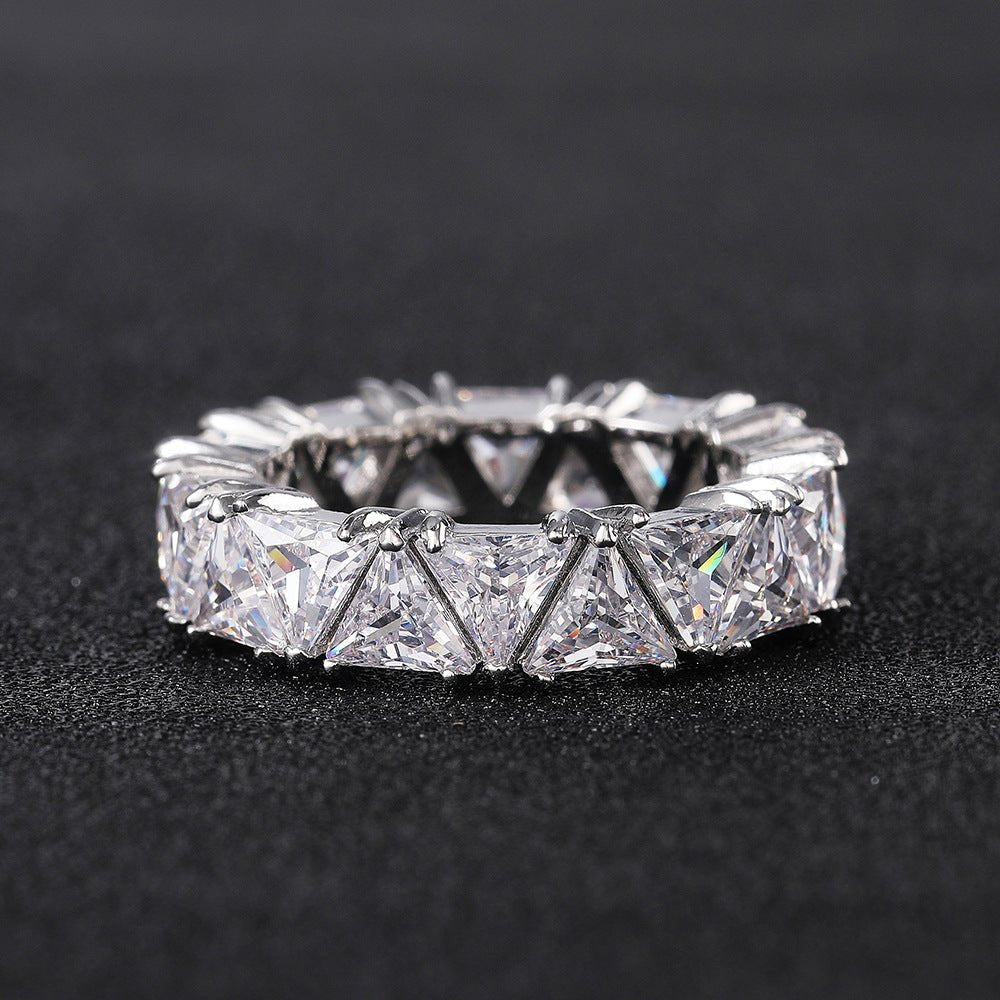 Mariam's Collection MAC161 Full-Circle Single-Row Triangular Zircon Ring — detail shot 6
