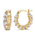 Mariam's Collection MAC163 Fully embellished zircon flower-shaped U-shaped earrings — detail shot 6