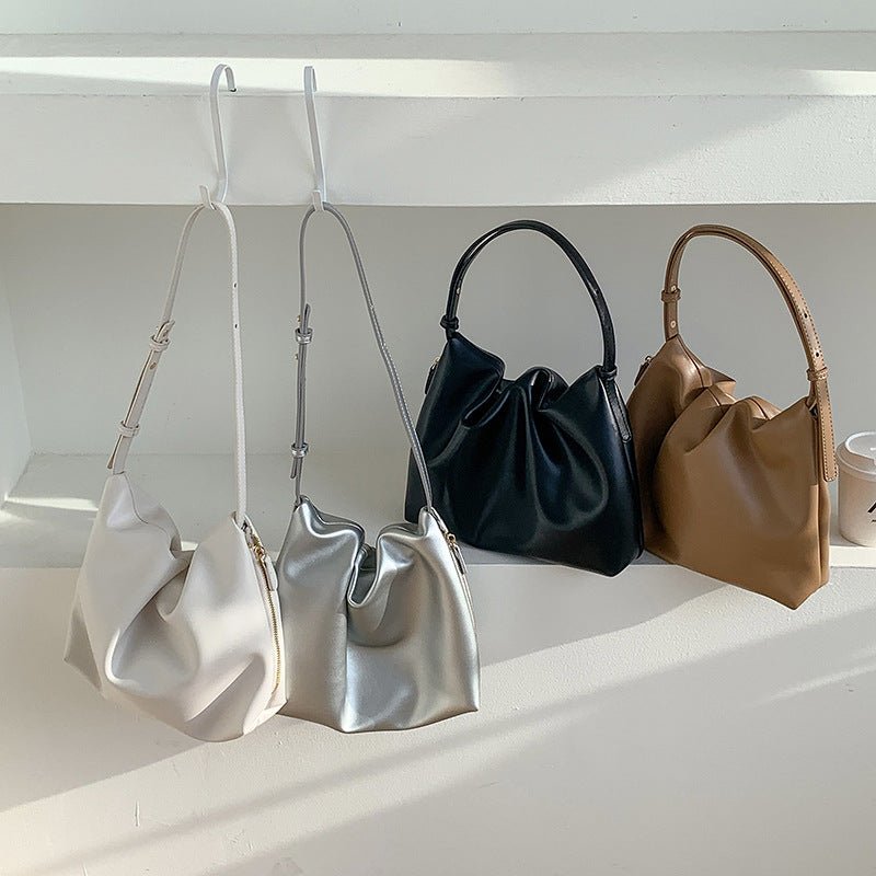 Mariam's Collection MAC180 High-End Pleated PU Leather All-Match Tote Bag — main product shot