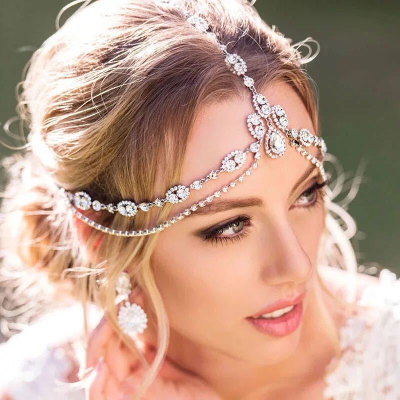 Mariam's Collection Mariam's Collection MAC188 Rhinestone Multi-Layered Drop Headband — main product shot