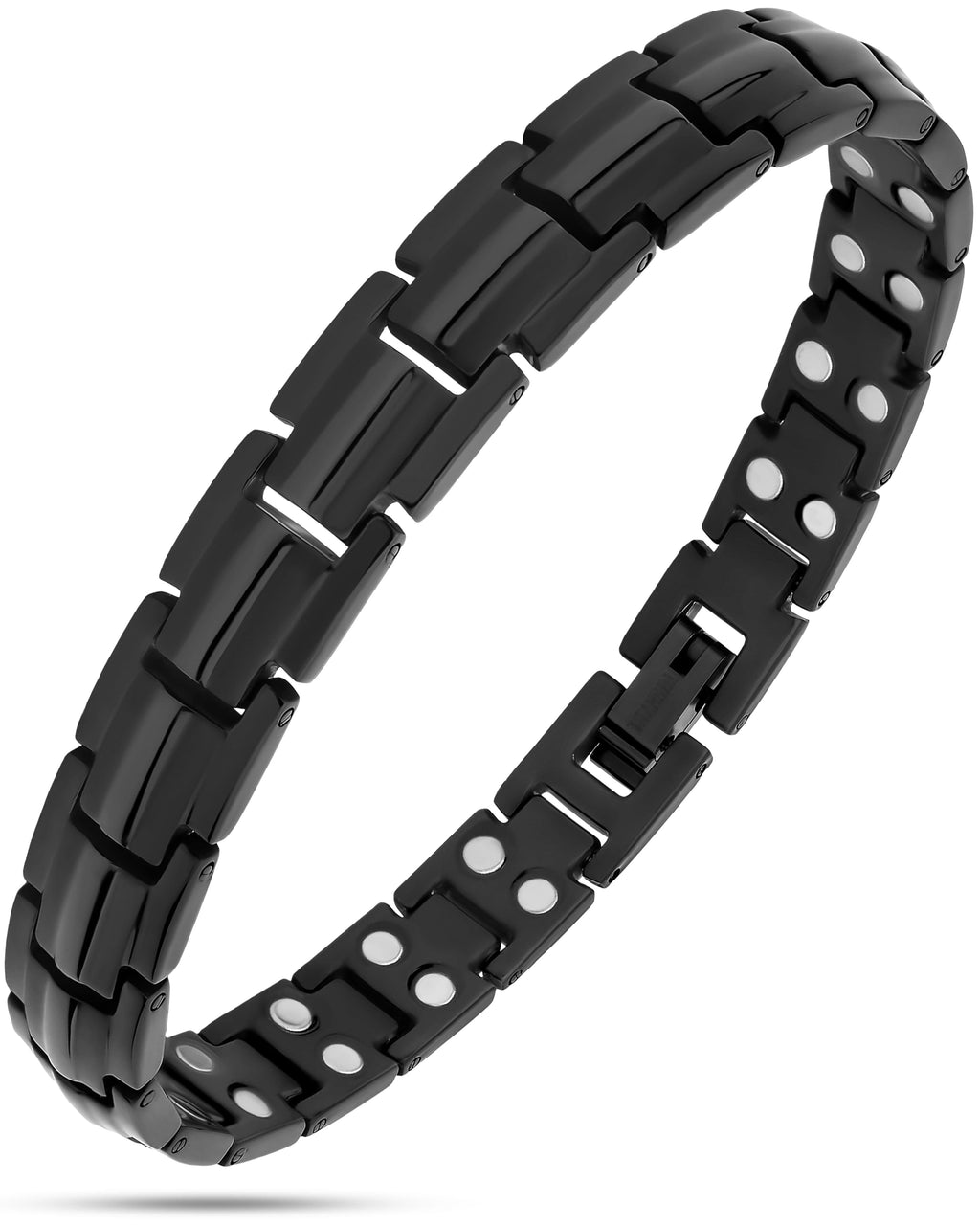 MagnetRX Women's Ultra Strength Magnetic Therapy Bracelet Black Titanium — main product shot
