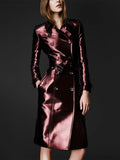 Women's Leather High Fashion Coat Slim Fit