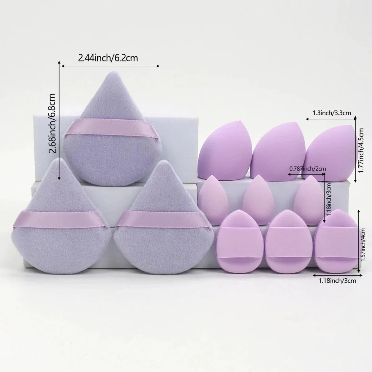 12 Piece All Purpose Makeup Sponge Set with Loose Powder