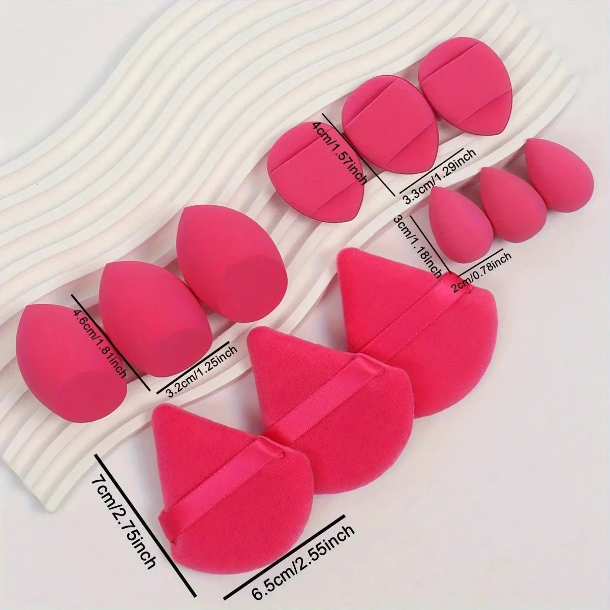 12 Piece All Purpose Makeup Sponge Set with Loose Powder