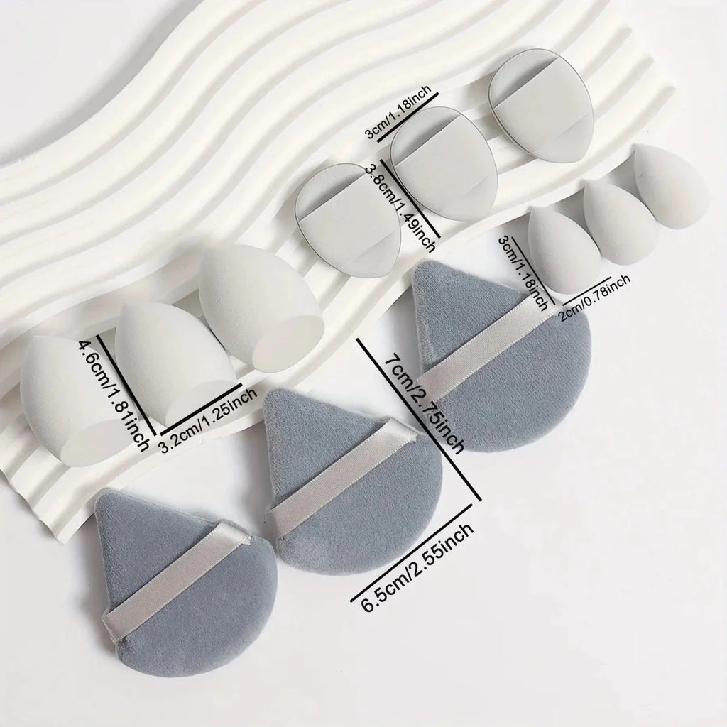 12 Piece All Purpose Makeup Sponge Set with Loose Powder