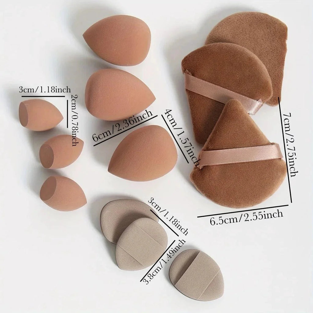 12 Piece All Purpose Makeup Sponge Set with Loose Powder