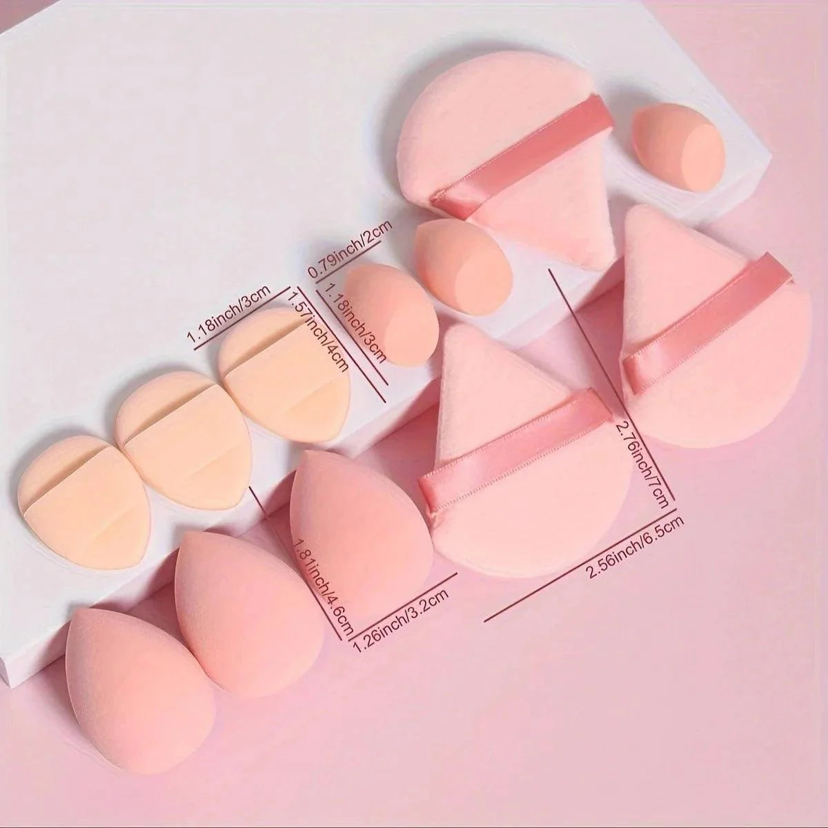 12 Piece All Purpose Makeup Sponge Set with Loose Powder