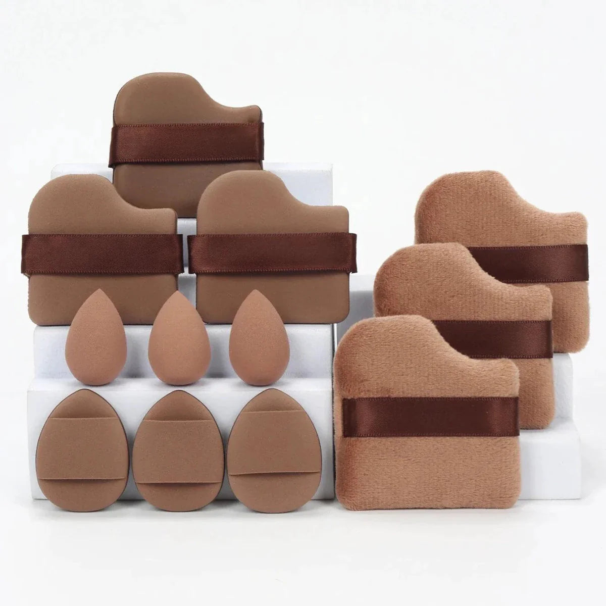 12 Piece All Purpose Makeup Sponge Set with Loose Powder