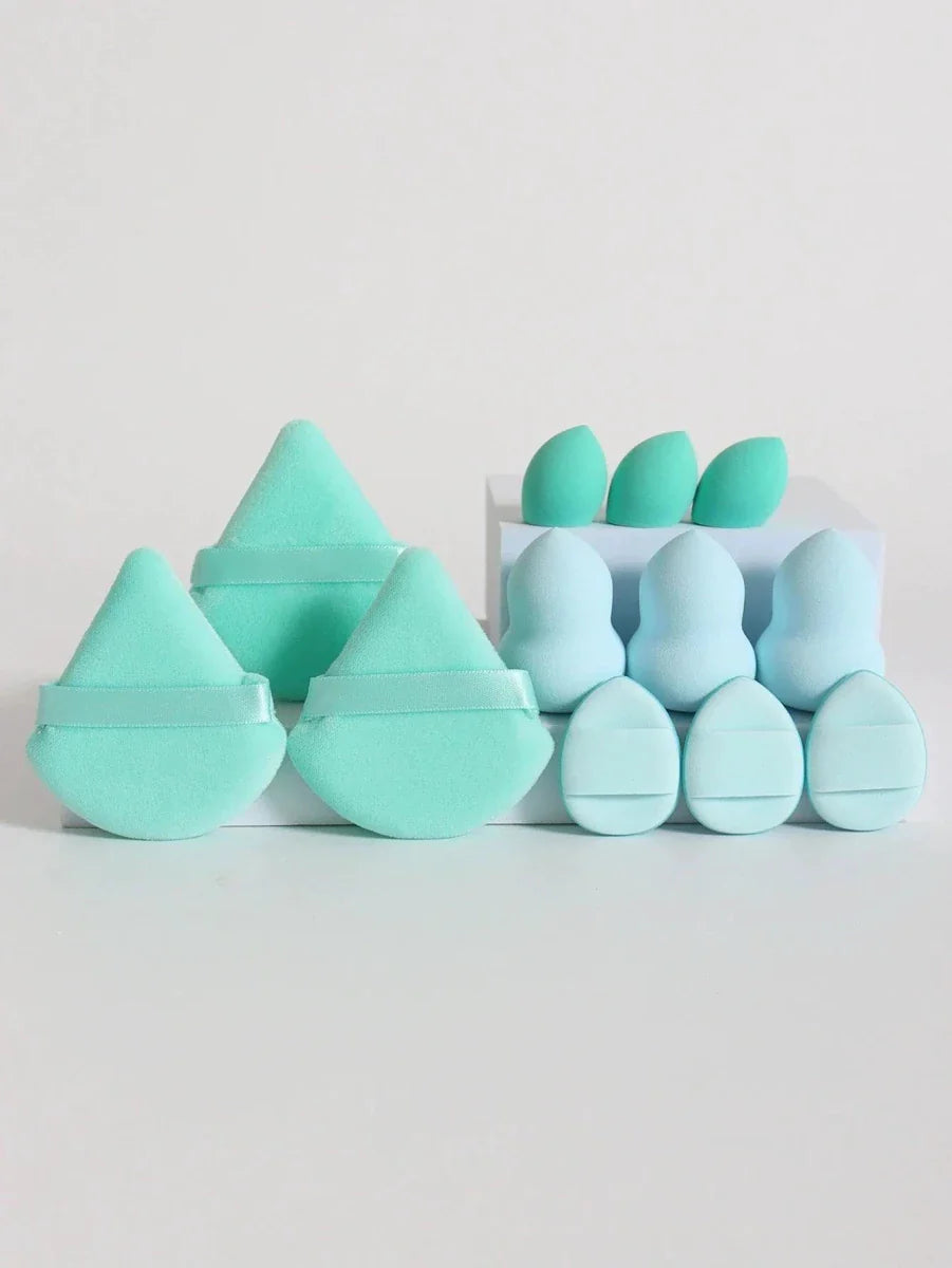 12 Piece All Purpose Makeup Sponge Set with Loose Powder