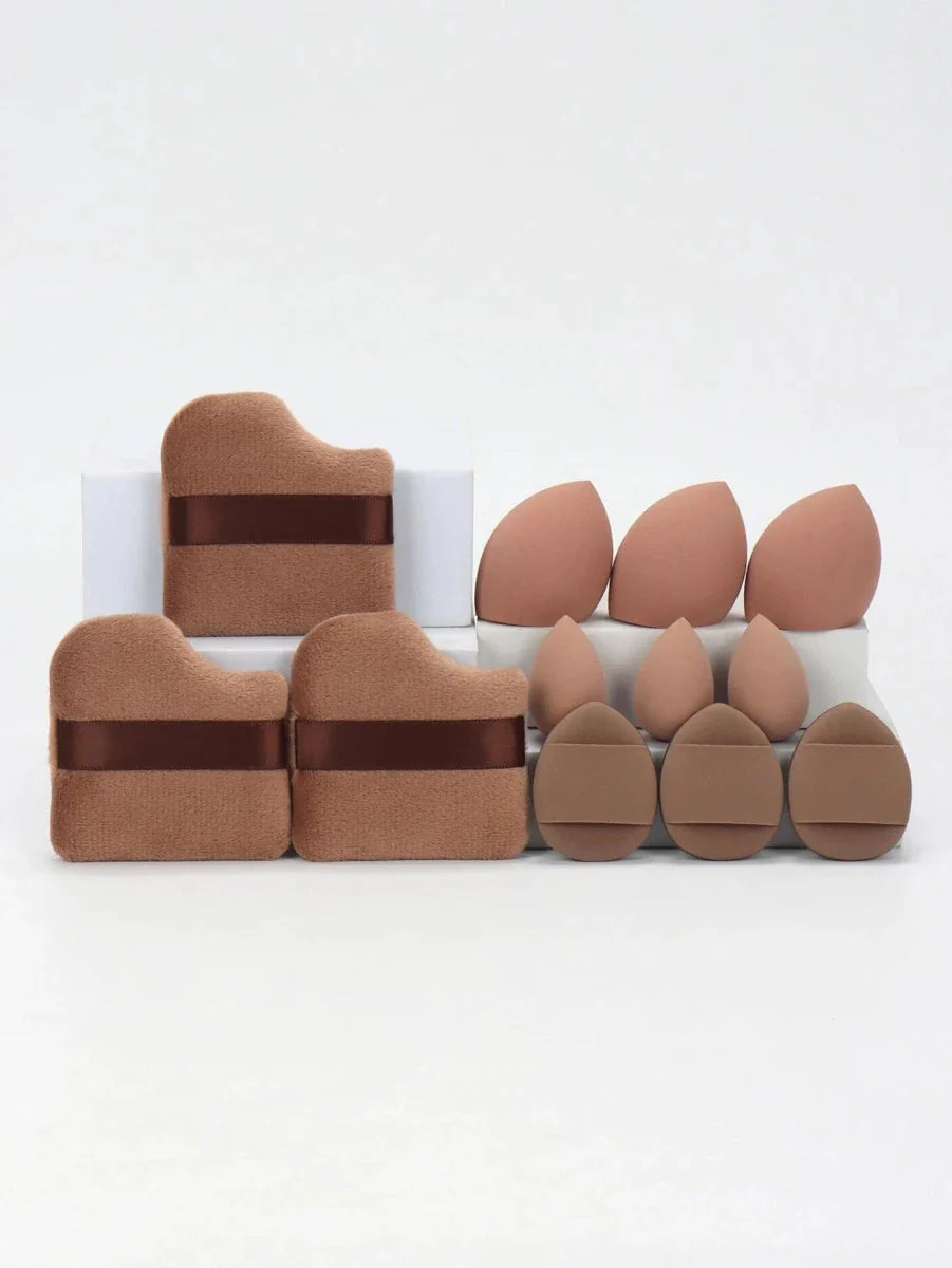 12 Piece All Purpose Makeup Sponge Set with Loose Powder