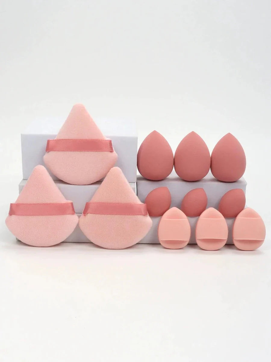 12 Piece All Purpose Makeup Sponge Set with Loose Powder